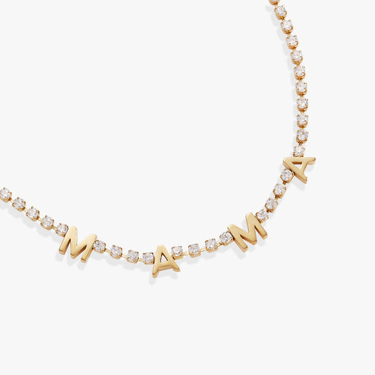 Mama Crystal Tennis Necklace