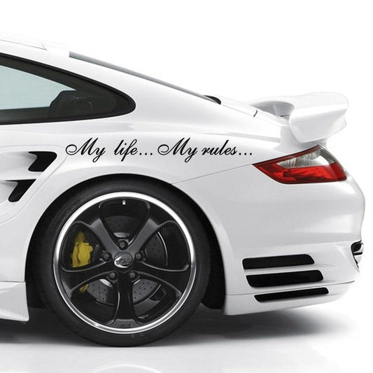 My Life...My Rules... Car Stickers and Decals Auto Motorcycle Bumper sticker Decal Car Sticker Written Words Occlusion Scratch Decals Auto Sticker Vinyl Sticker Cool Waterproof Decals for Laptop Water Bottles Skateboard Motorcycle Car Bike