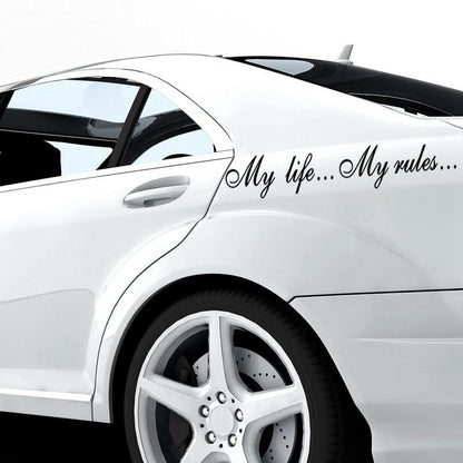 My Life...My Rules... Car Stickers and Decals Auto Motorcycle Bumper sticker Decal Car Sticker Written Words Occlusion Scratch Decals Auto Sticker Vinyl Sticker Cool Waterproof Decals for Laptop Water Bottles Skateboard Motorcycle Car Bike