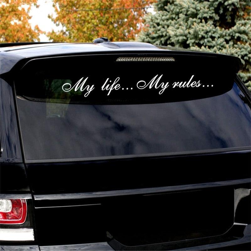 My Life...My Rules... Car Stickers and Decals Auto Motorcycle Bumper sticker Decal Car Sticker Written Words Occlusion Scratch Decals Auto Sticker Vinyl Sticker Cool Waterproof Decals for Laptop Water Bottles Skateboard Motorcycle Car Bike