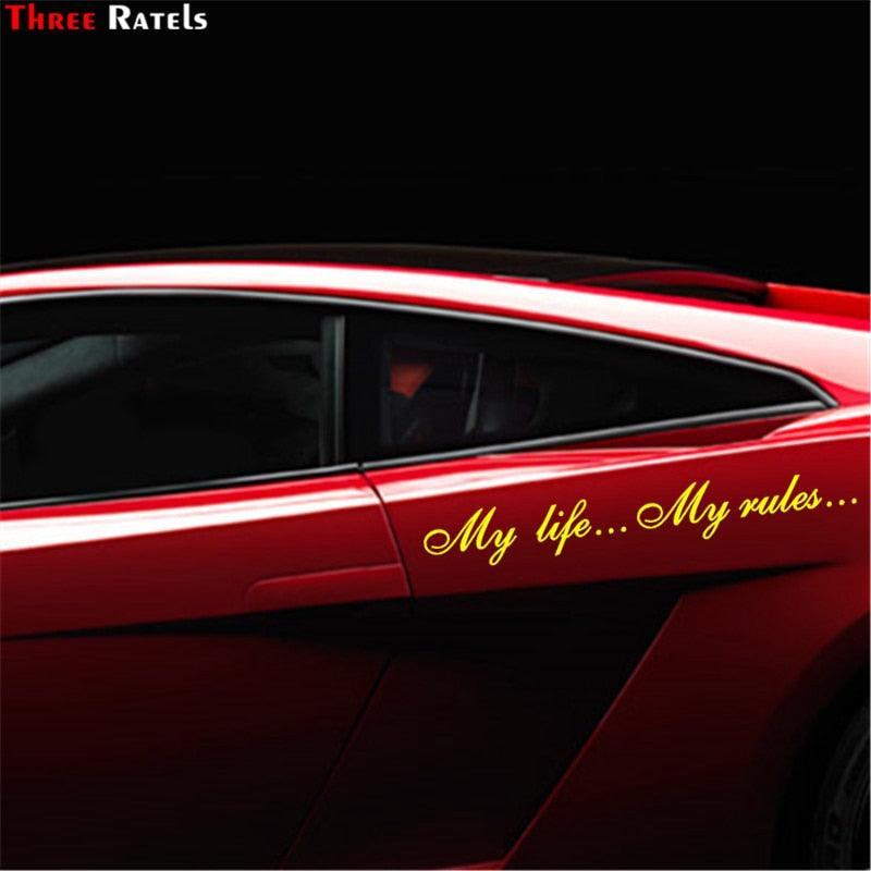 My Life...My Rules... Car Stickers and Decals Auto Motorcycle Bumper sticker Decal Car Sticker Written Words Occlusion Scratch Decals Auto Sticker Vinyl Sticker Cool Waterproof Decals for Laptop Water Bottles Skateboard Motorcycle Car Bike