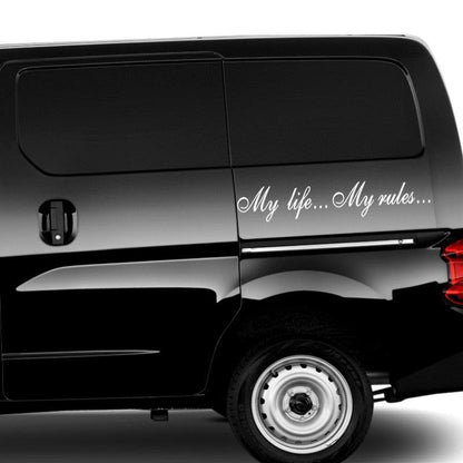My Life...My Rules... Car Stickers and Decals Auto Motorcycle Bumper sticker Decal Car Sticker Written Words Occlusion Scratch Decals Auto Sticker Vinyl Sticker Cool Waterproof Decals for Laptop Water Bottles Skateboard Motorcycle Car Bike