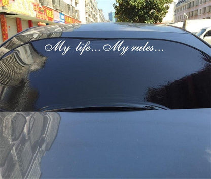 My Life...My Rules... Car Stickers and Decals Auto Motorcycle Bumper sticker Decal Car Sticker Written Words Occlusion Scratch Decals Auto Sticker Vinyl Sticker Cool Waterproof Decals for Laptop Water Bottles Skateboard Motorcycle Car Bike