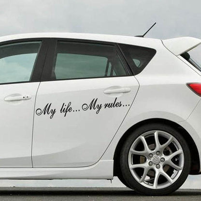 My Life...My Rules... Car Stickers and Decals Auto Motorcycle Bumper sticker Decal Car Sticker Written Words Occlusion Scratch Decals Auto Sticker Vinyl Sticker Cool Waterproof Decals for Laptop Water Bottles Skateboard Motorcycle Car Bike