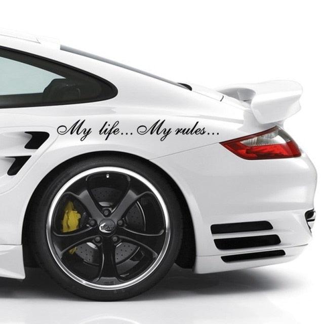 My Life...My Rules... Car Stickers and Decals Auto Motorcycle Bumper sticker Decal Car Sticker Written Words Occlusion Scratch Decals Auto Sticker Vinyl Sticker Cool Waterproof Decals for Laptop Water Bottles Skateboard Motorcycle Car Bike