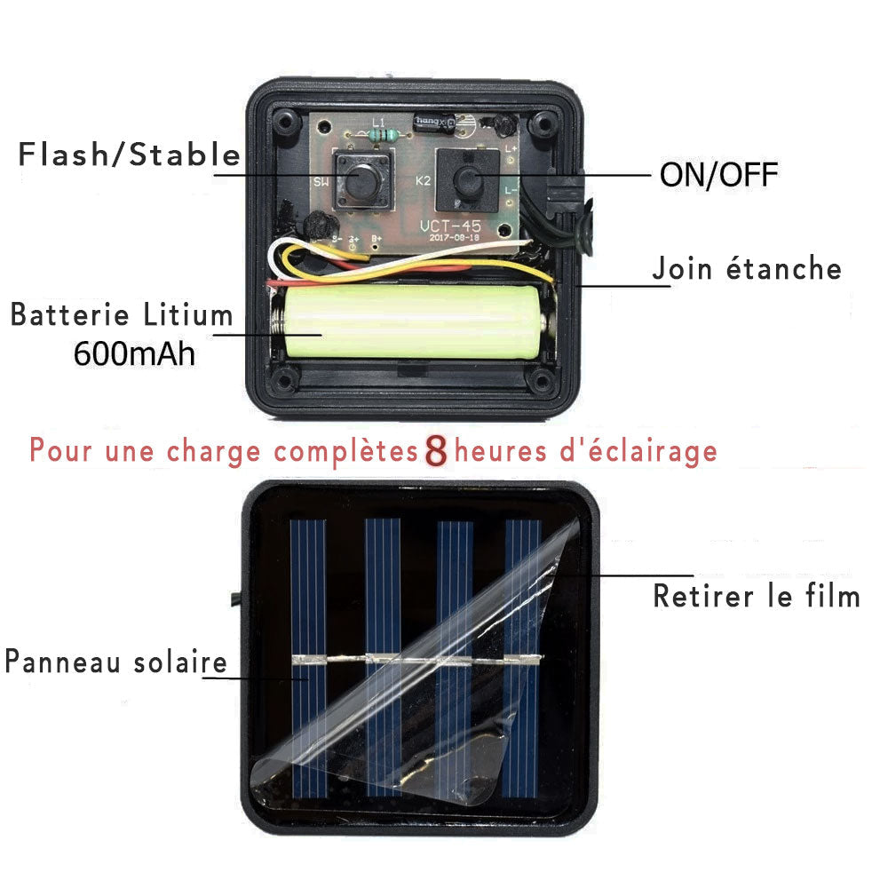 Guirlande Ampoule Solaire <br> 30 Ampoules de Feston blanche