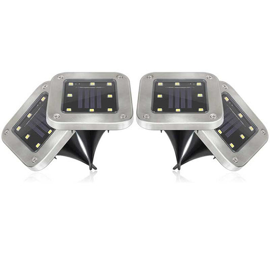 Balise solaire extérieure 4 Piquet de Sol Inox (Carré)