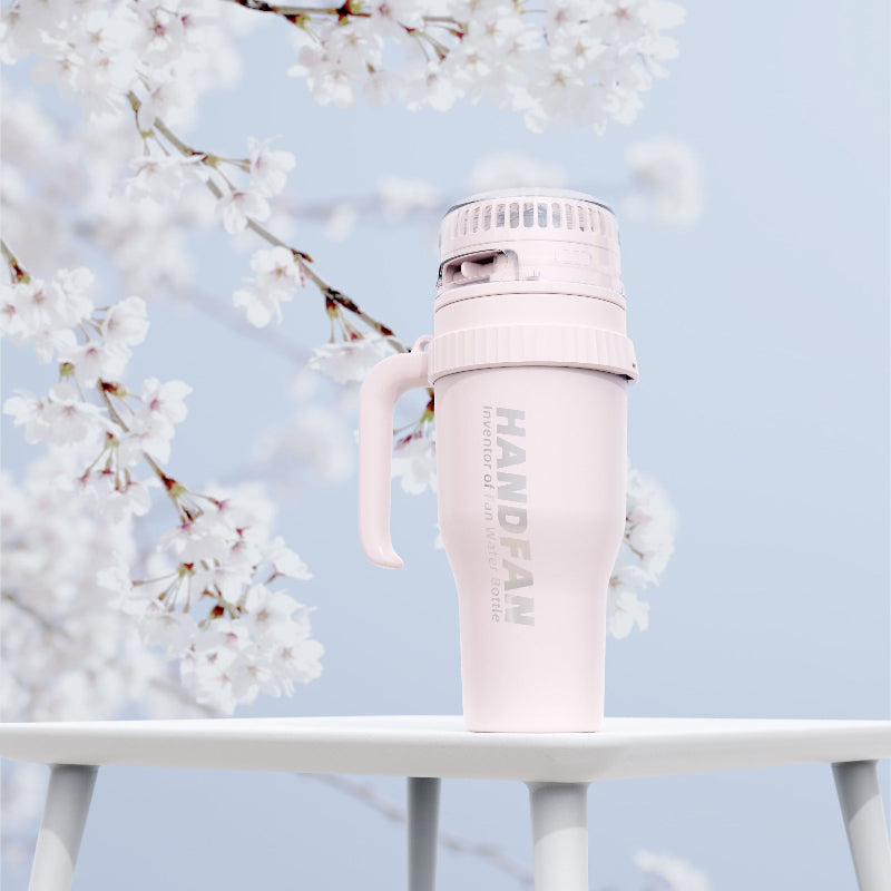 40 OZ Water Bottle Fan - HandFan Tumbler BM440 With Straw & Fan