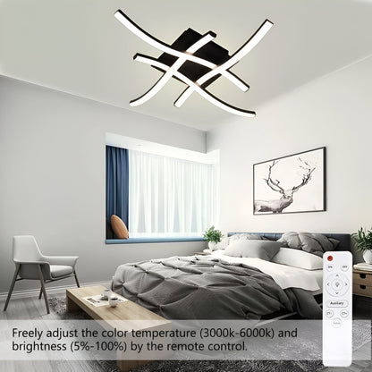 LED Ceiling Light 36W. Stylish Curved Design with 4 LED Boards. Cool White 6500K – Modern Ceiling Lamp for Living Room. Bedroom. Kitchen