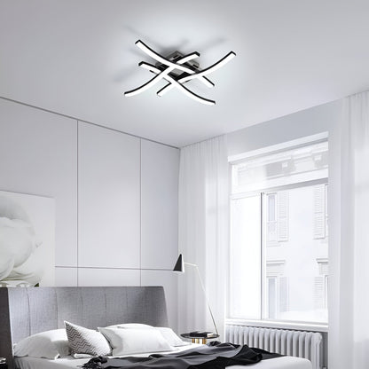 LED Ceiling Light 36W. Stylish Curved Design with 4 LED Boards. Cool White 6500K – Modern Ceiling Lamp for Living Room. Bedroom. Kitchen