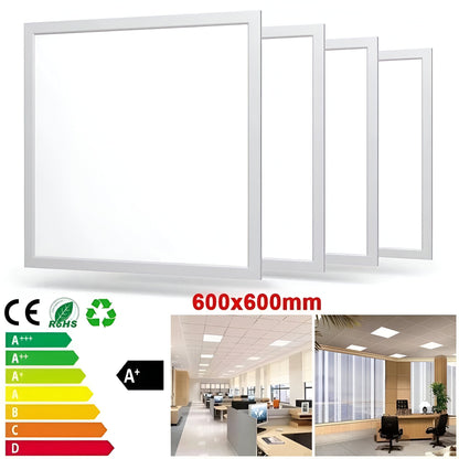 4-Pack 48W LED Panel Light 600x600mm. Cool White 6500K - High-Efficiency Illumination for Commercial and Residential Spaces