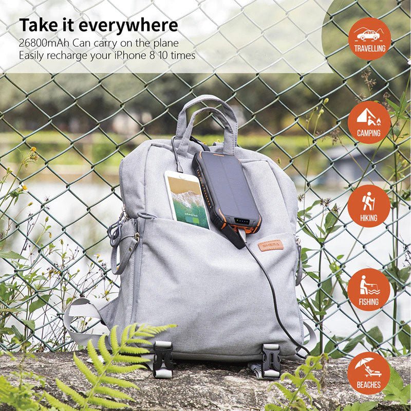 Portable Solar Power Bank (26800mAh - 99Wh)