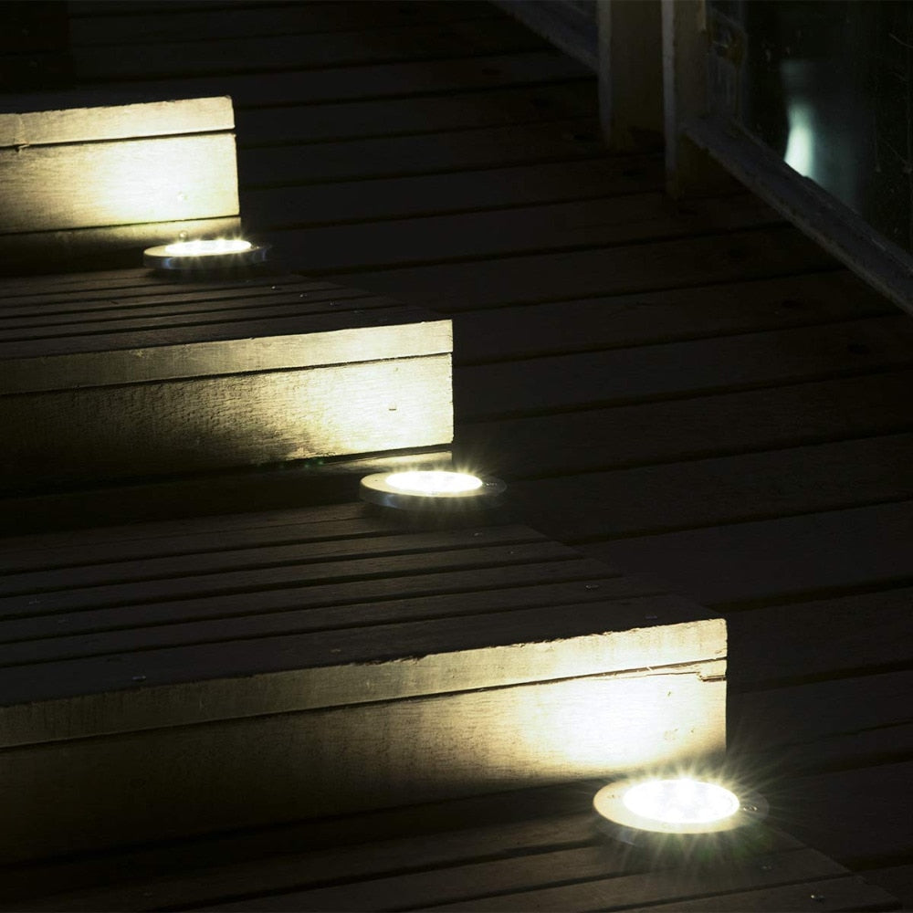 Lampe de sol solaire 16 LED (4 Pièces)