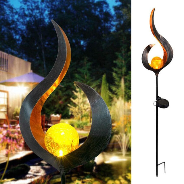 Piquet solaire jardin Boule enflammée