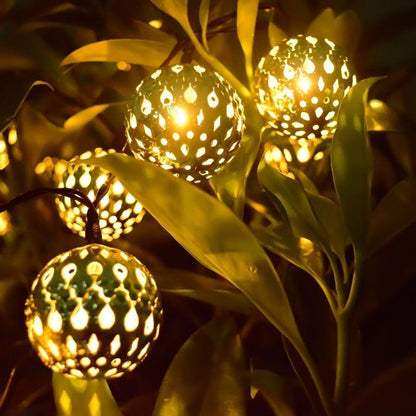 Guirlande Solaire Marocaine Lumineuse Boule Dorée/Argentée