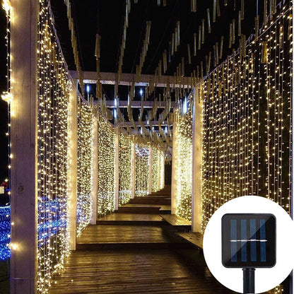 Guirlande Solaire Multicolore <br> Rideau Lumineux 200 LED