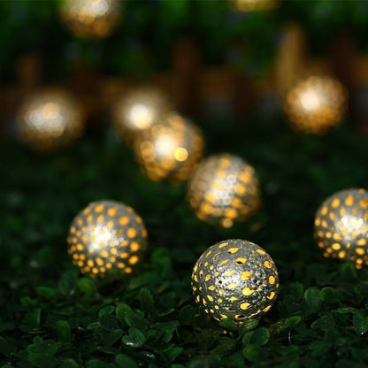 Guirlande Solaire Marocaine Lumineuse Boule Dorée/Argentée