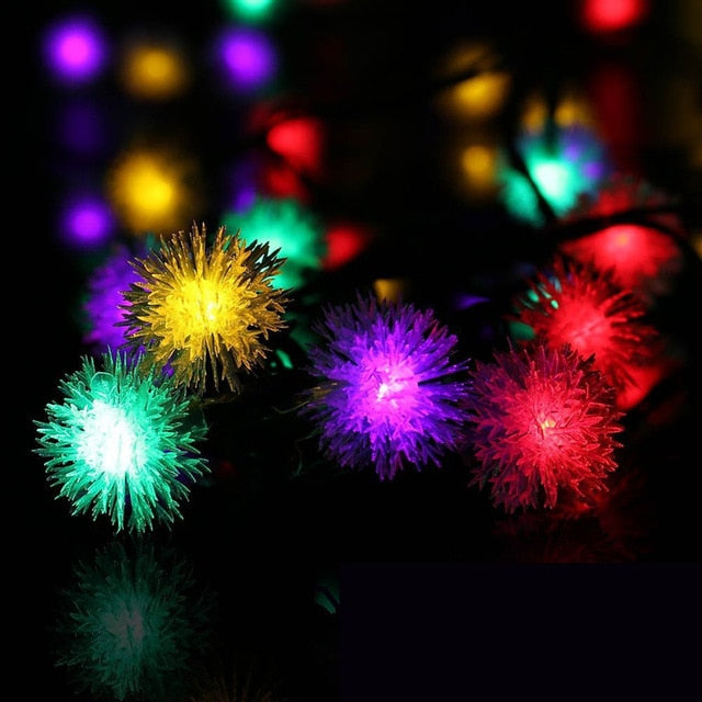 Guirlande Solaires Multicolore Boule de neige (30 LED)