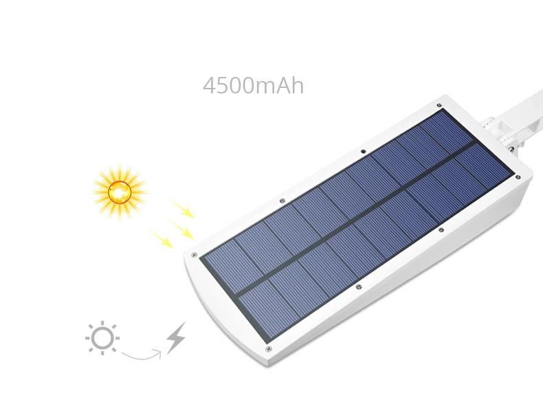 Lampadaire Solaire Noir/Blanc 48 LED