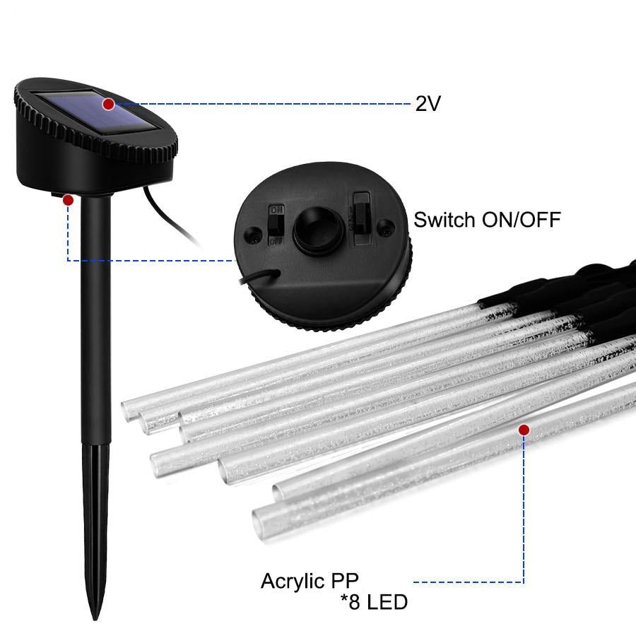 Piquet solaire jardin Tube Lumineux à Bulle (8Pcs)