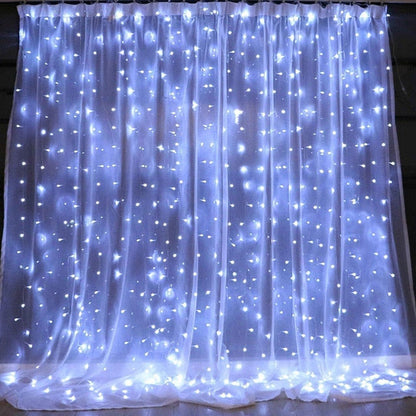 Guirlande Solaire <br> Rideau lumineux 300 LED Blanche