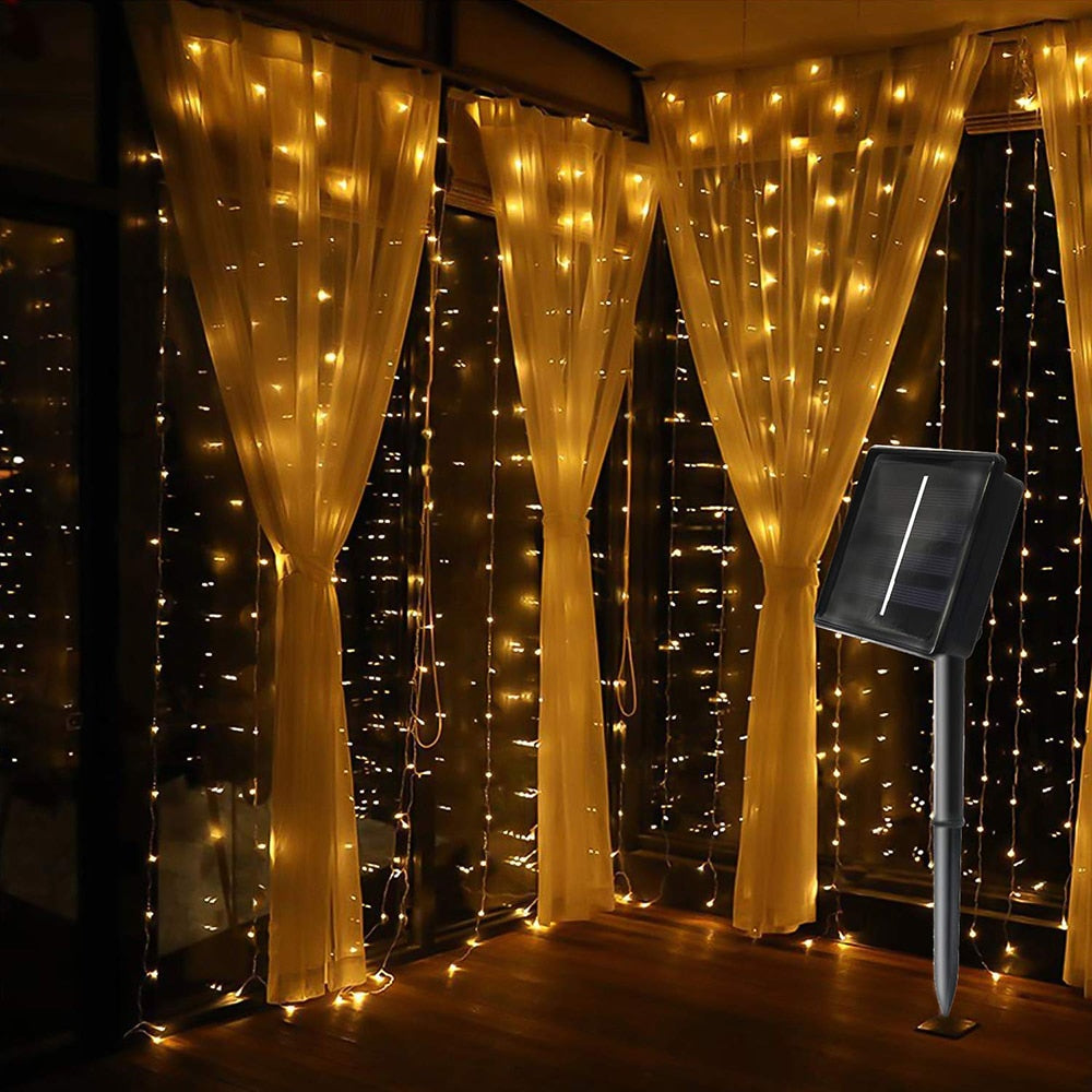 Guirlande Solaire Multicolore <br> Rideau Lumineux 200 LED