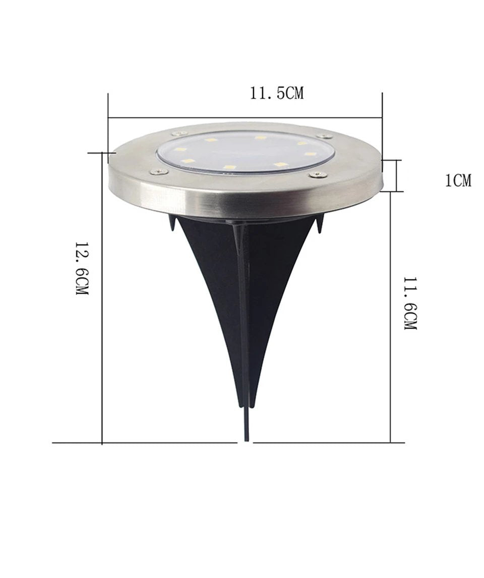 Lampe de sol solaire 16 LED (4 Pièces)