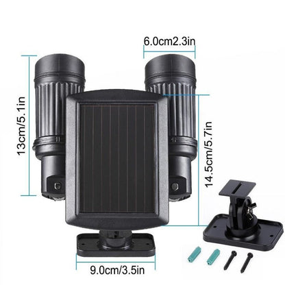 Lampe solaire jardin Double Spot LED Noir