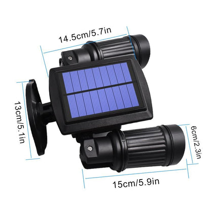 Lampe solaire jardin Double Spot LED Noir