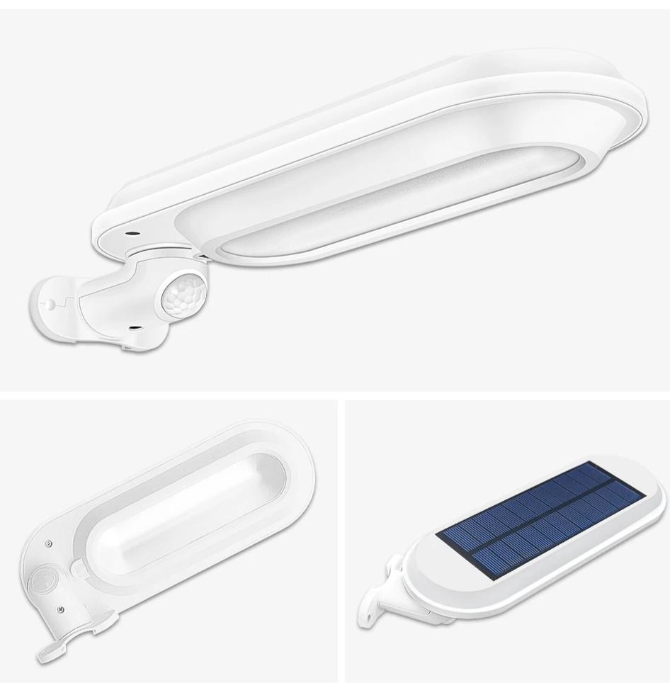 Lampadaire Solaire Ovale Blanc 600 lumens