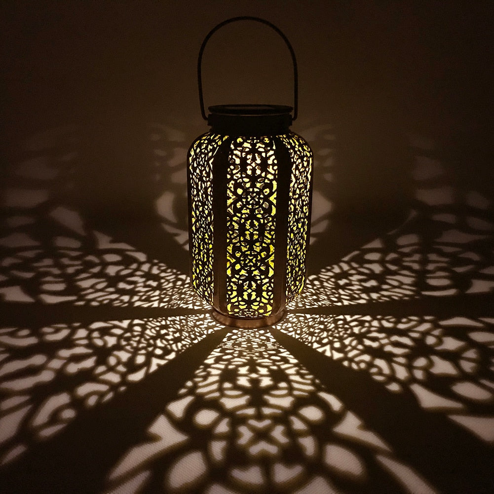 Lanterne Solaire Marocaine Cuivre Vieilli