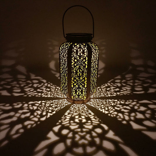 Lanterne Solaire Marocaine Cuivre Vieilli