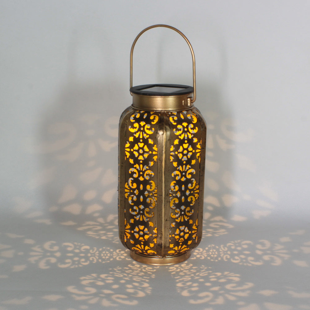 Lanterne Solaire Marocaine Cuivre Vieilli
