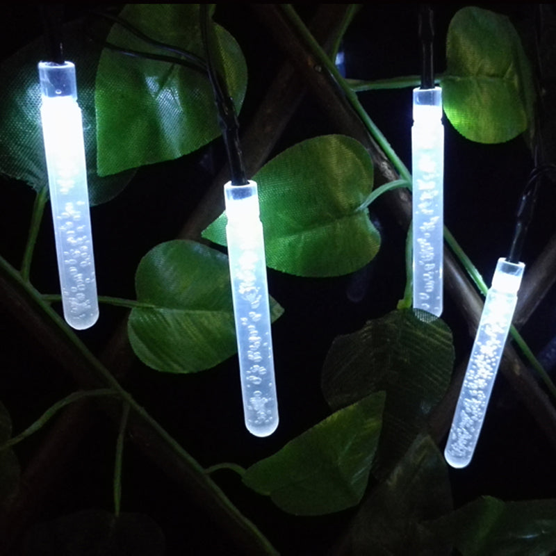 Guirlande solaire Tube led à bulle Blanche