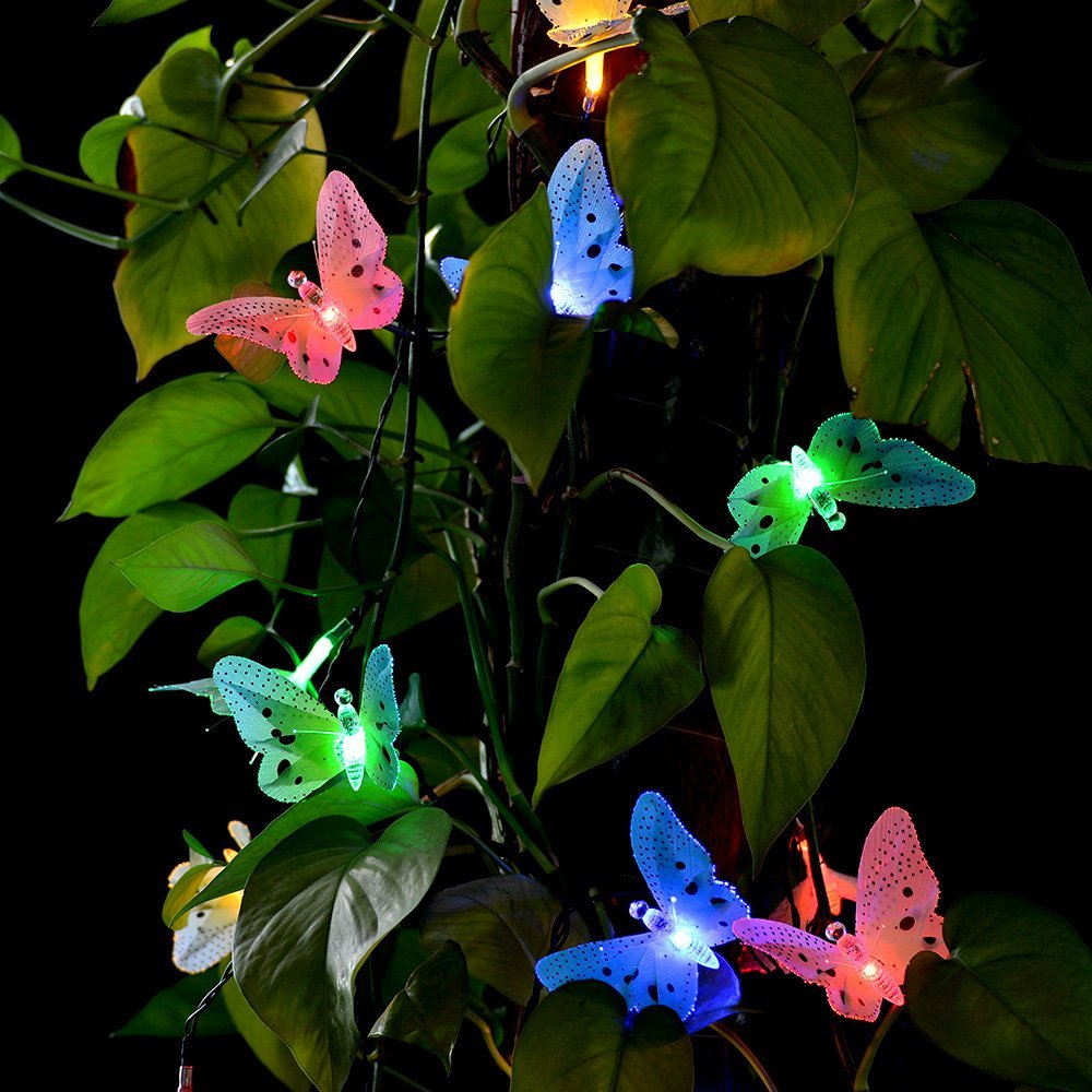 Guirlande solaire Papillon Multi-colore