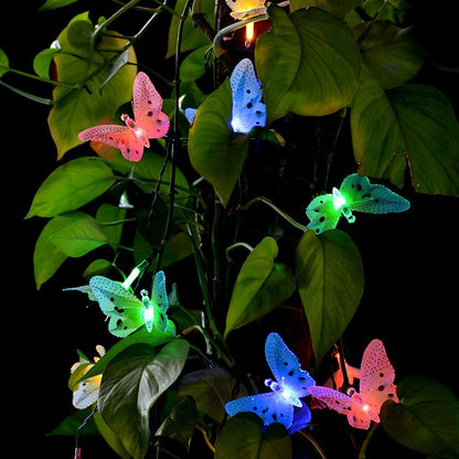 Guirlande solaire Papillon Multi-colore