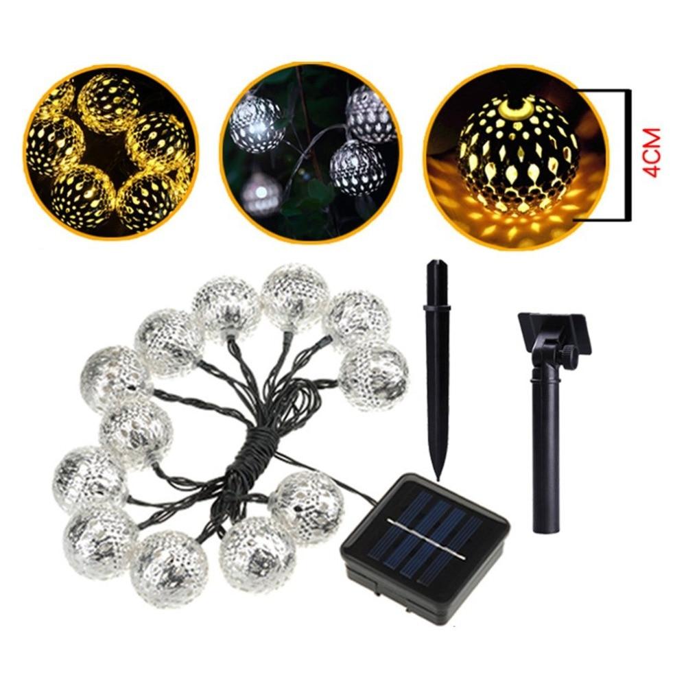 Guirlande solaire Marocaine Lumineuse en Argenté
