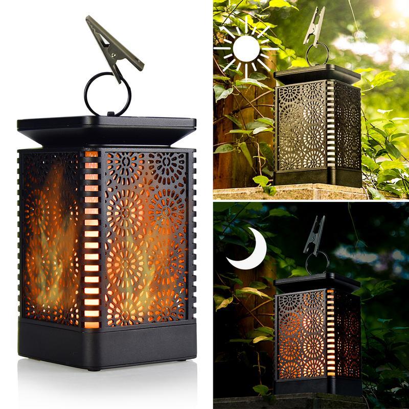 Lanterne Solaire Flamme Vintage
