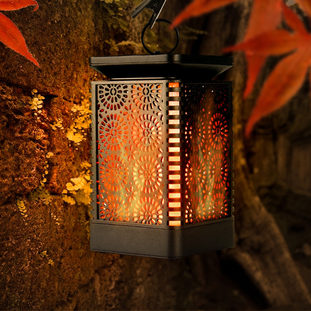Lanterne Solaire Flamme Vintage