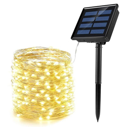 Guirlande Solaire Fil de Cuivre 100 LED