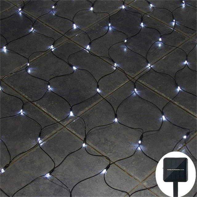 Guirlande Solaire <br> Filet de Maille Blanc 100 LED
