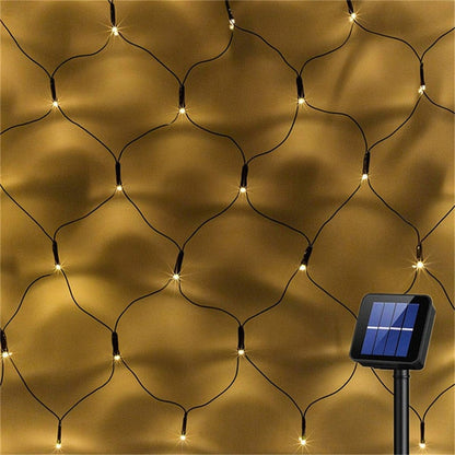 Guirlande Solaire <br> Filet de Maille Jaune 100 LED