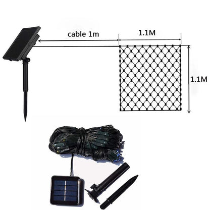Guirlande Solaire <br> Filet de Maille Jaune 100 LED