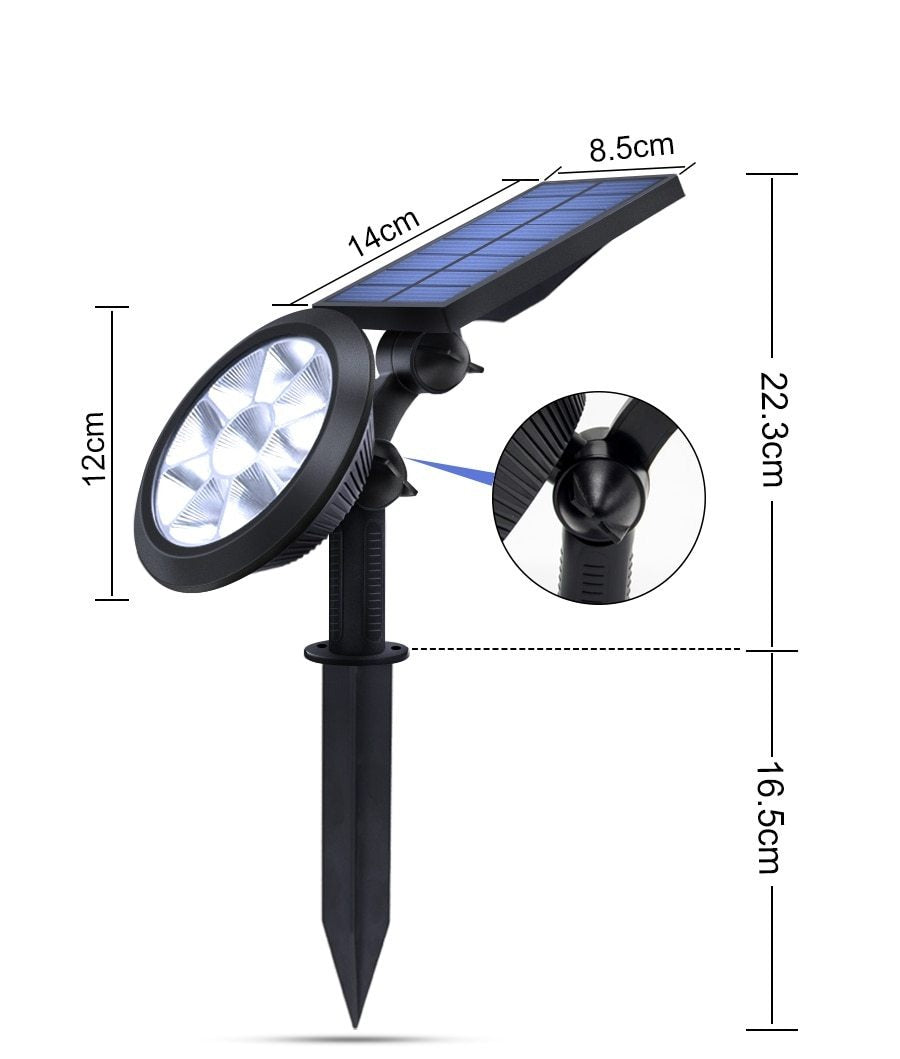 Balise solaire extérieure Spot à Piquet 2en1 (9LED)