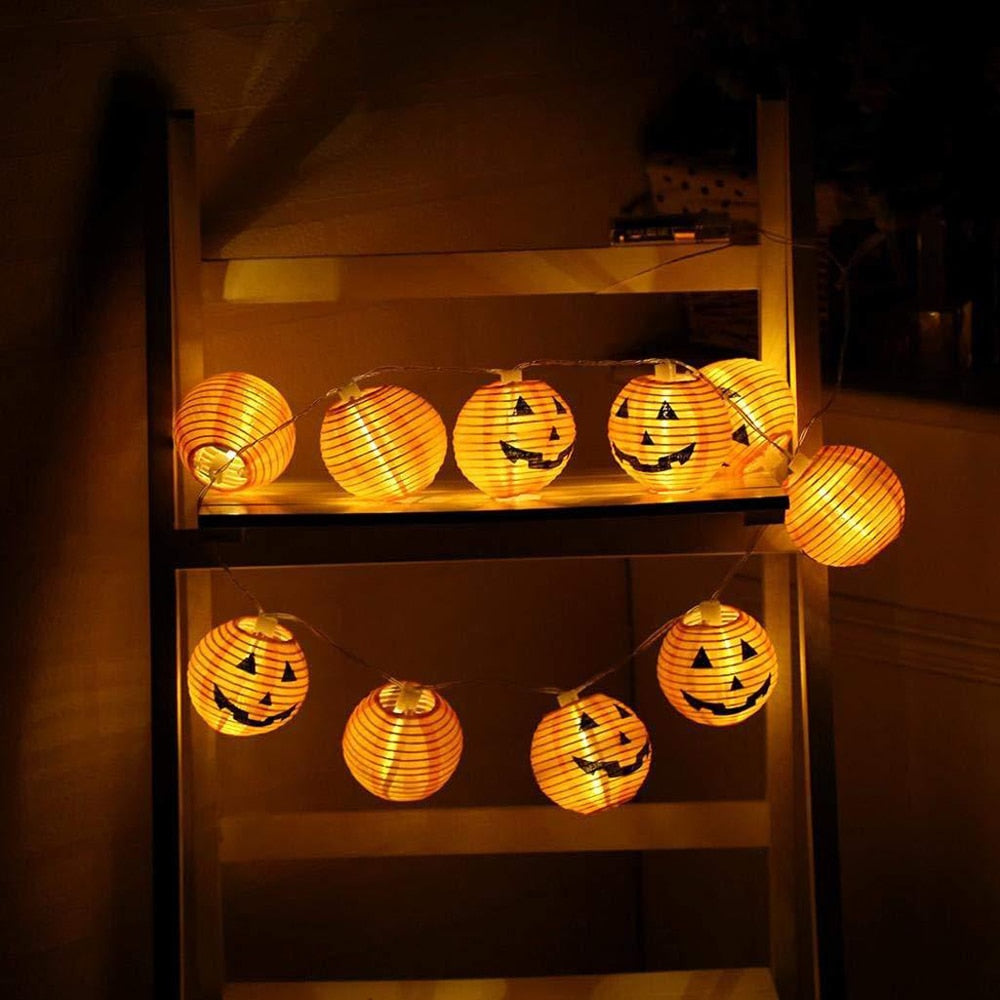 Guirlande Solaire Citrouille d'Halloween