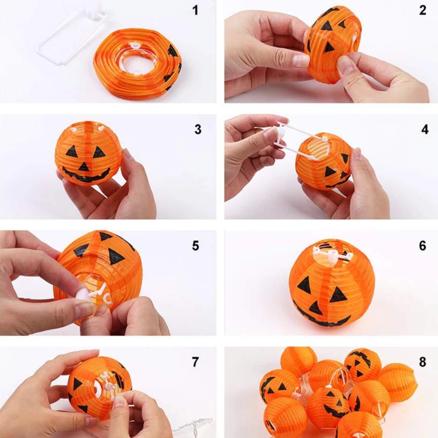Guirlande Solaire Citrouille d'Halloween