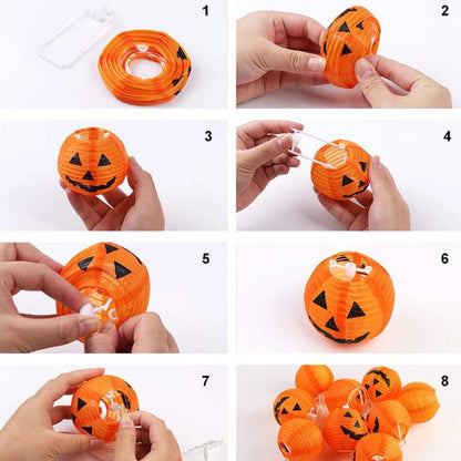 Guirlande Solaire Citrouille d'Halloween