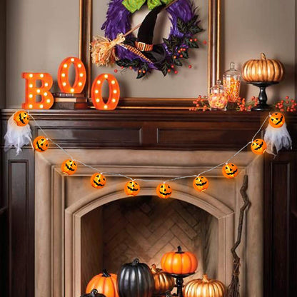 Guirlande Solaire Citrouille d'Halloween