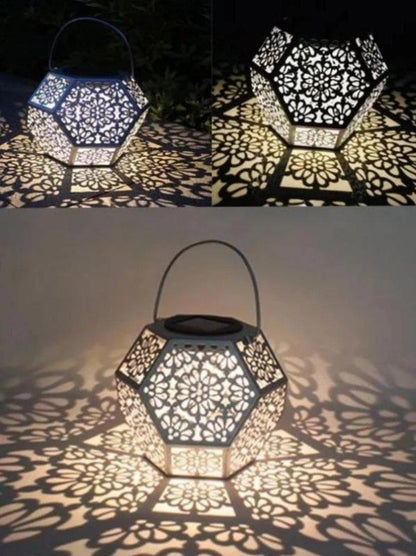 Lanterne Solaire Marocaine Diamant Blanc