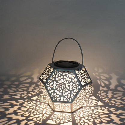 Lanterne Solaire Marocaine Diamant Blanc